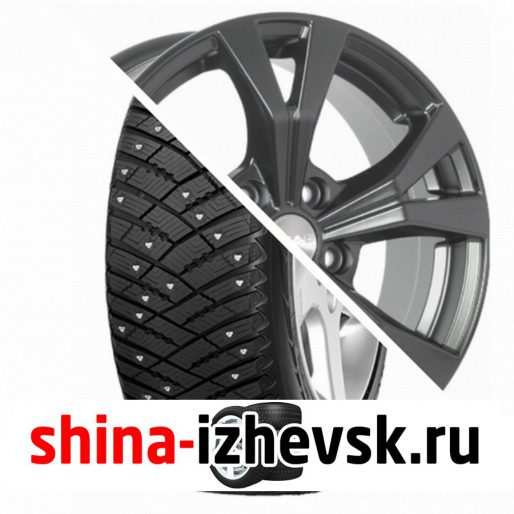 Колесо в сборе Goodyear Ultra Grip Ice Arctic 215/60 R16 T 99 + СКАД Нагано 6.5xR16 5×114.3 ET45 DIA60.1 Черно-серый цвет с перламутровыми оттенками в Ижевске